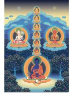 Die sieben Medizin Buddhas mit Langlebensgottheiten